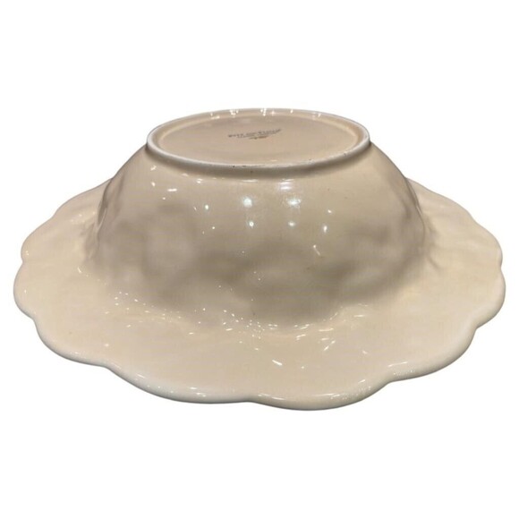 RARE Vintage Fitz & Floyd GARDEN CREAM Trellis Serving Bowl Home Serverware Deco - Picture 4 of 5